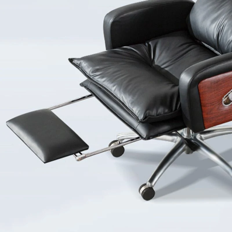 Chaise de bureau moderne en cuir, chaise de bureau à dossier haut avec roulettes Clearhalo