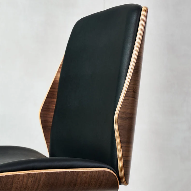 Chaise de bureau moderne en cuir, chaise de conférence à dossier moyen avec roulettes Clearhalo