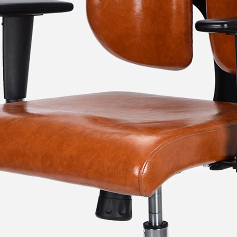 Chaise de bureau moderne en cuir, chaise de direction à dossier haut en marron Clearhalo
