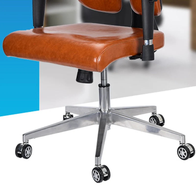 Chaise de bureau moderne en cuir, chaise de direction à dossier haut en marron Clearhalo