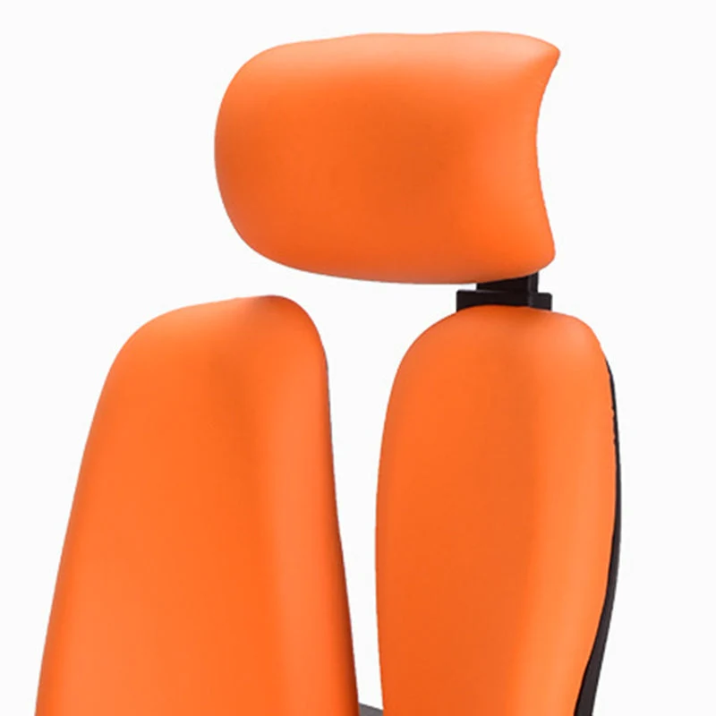 Chaise de bureau moderne en cuir, chaise de direction à dossier haut en orange Clearhalo
