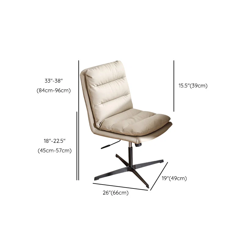 Chaise de bureau moderne en cuir, chaise d'ordinateur à dossier moyen avec roulettes/sans roulettes Clearhalo