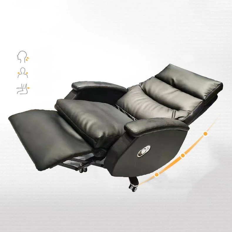 Chaise de bureau moderne en cuir, chaise d'ordinateur à dossier haut avec roulettes Clearhalo