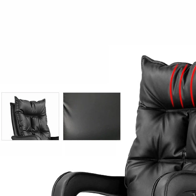 Chaise de bureau moderne en cuir, chaise d'ordinateur à dossier haut, rose/noir/blanc Clearhalo