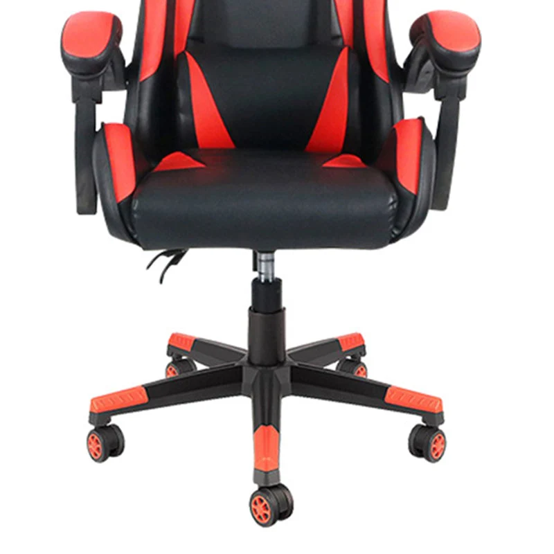 Chaise de bureau moderne en cuir, chaise de jeu ergonomique à dossier haut avec roulettes Clearhalo
