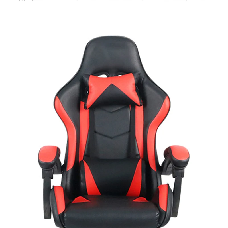 Chaise de bureau moderne en cuir, chaise de jeu ergonomique à dossier haut avec roulettes Clearhalo