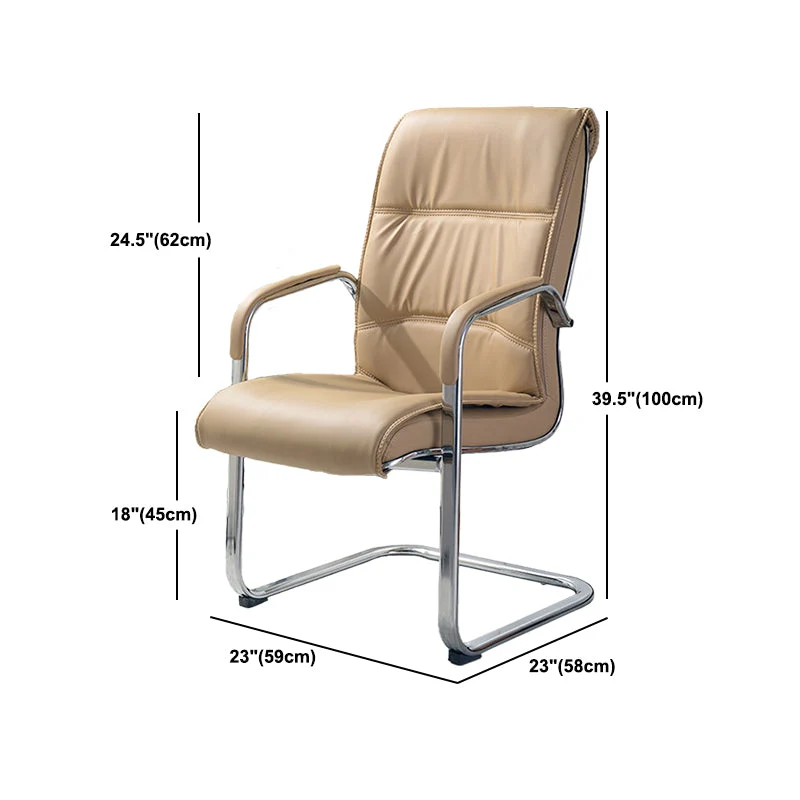 Chaise de bureau moderne en cuir à dossier haut avec accoudoirs inclus, noir/marron Clearhalo