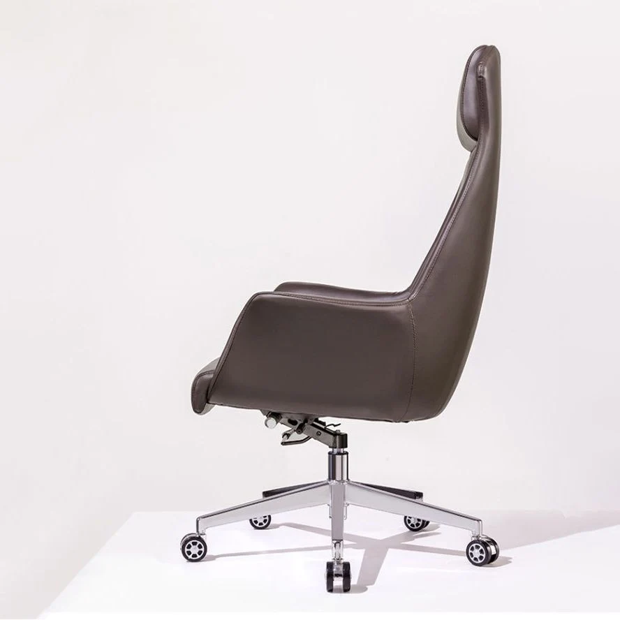 Chaise de bureau moderne en cuir à dossier haut, chaise d'ordinateur avec roulettes Clearhalo