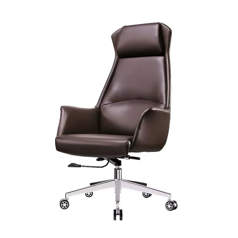 Chaise de bureau moderne en cuir à dossier haut, chaise d'ordinateur avec roulettes Clearhalo