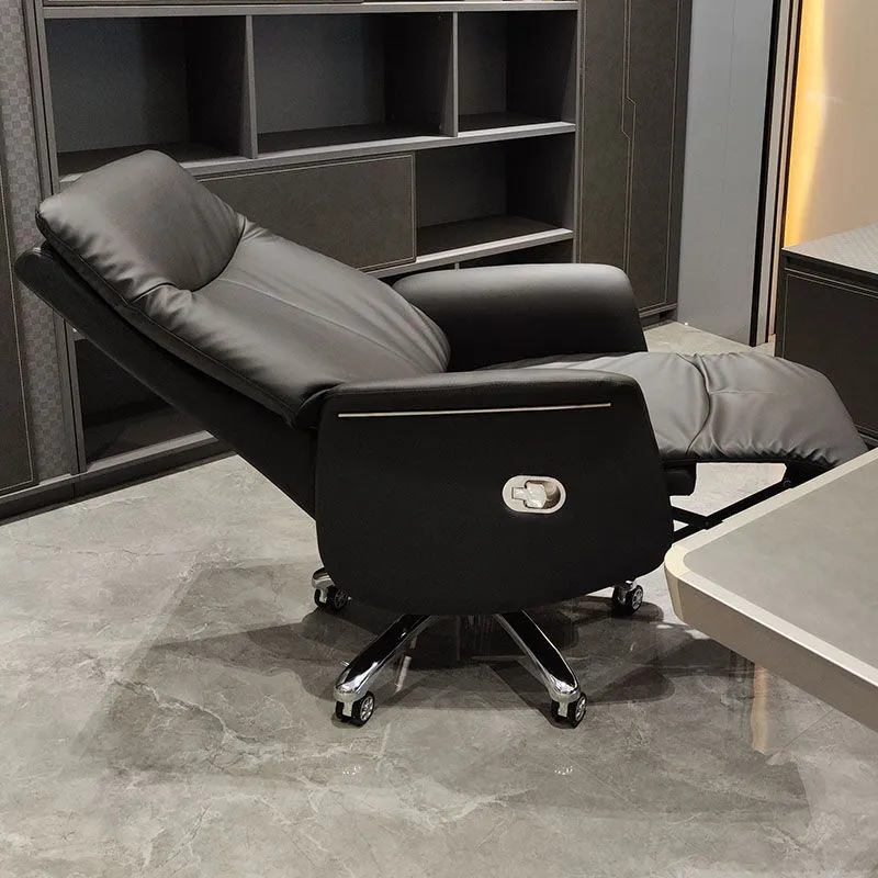 Chaise de bureau moderne en cuir sans chaise ergonomique pénible avec roulettes Clearhalo