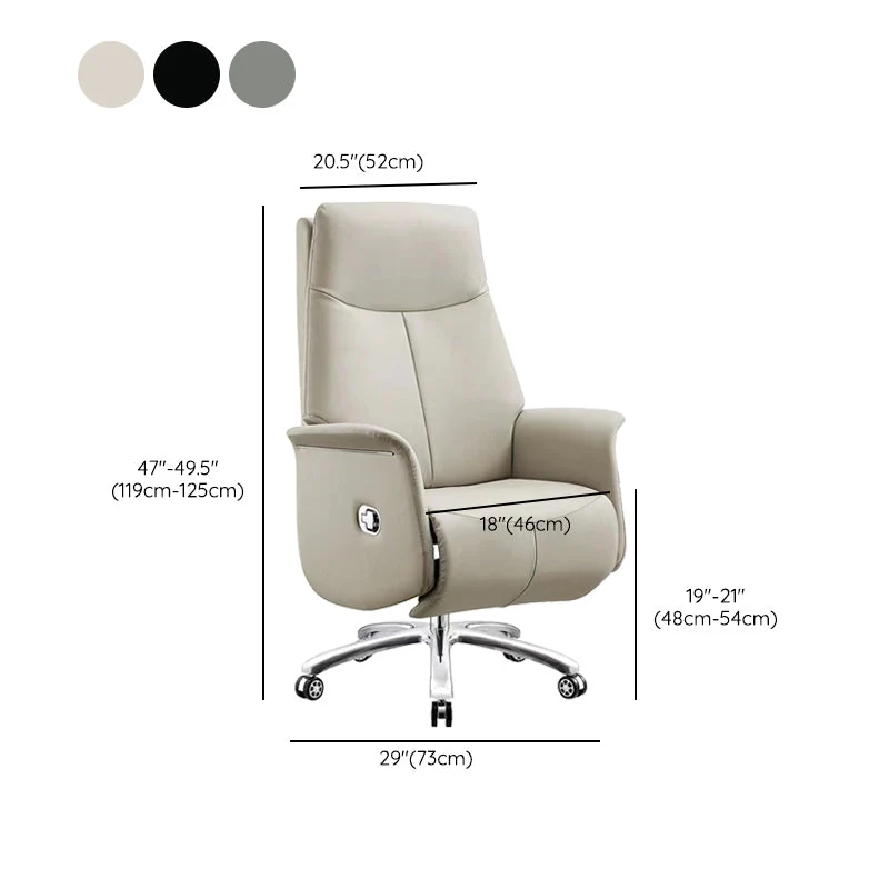 Chaise de bureau moderne en cuir sans chaise ergonomique pénible avec roulettes Clearhalo