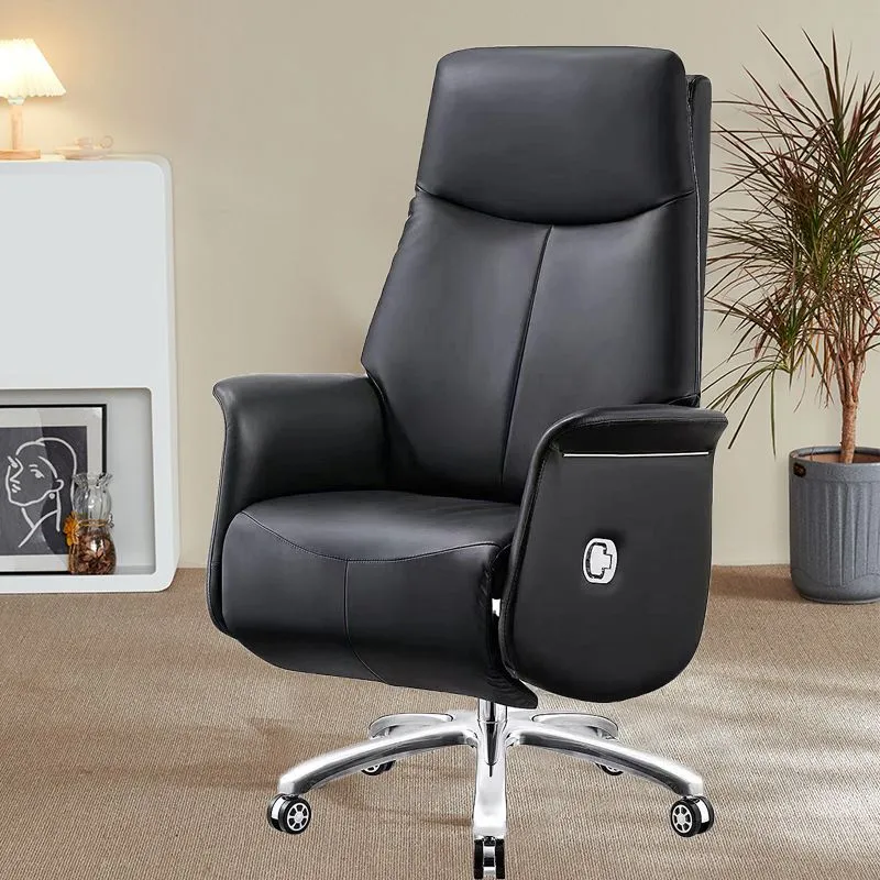 Chaise de bureau moderne en cuir sans chaise ergonomique pénible avec roulettes Clearhalo