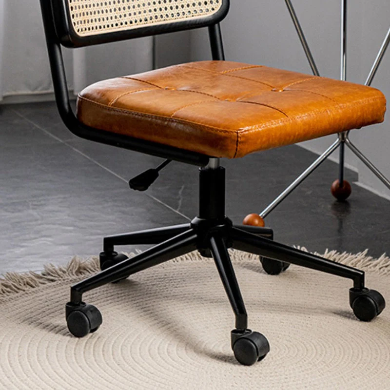Chaise de bureau moderne en cuir, siège réglable en hauteur, avec roulettes Clearhalo