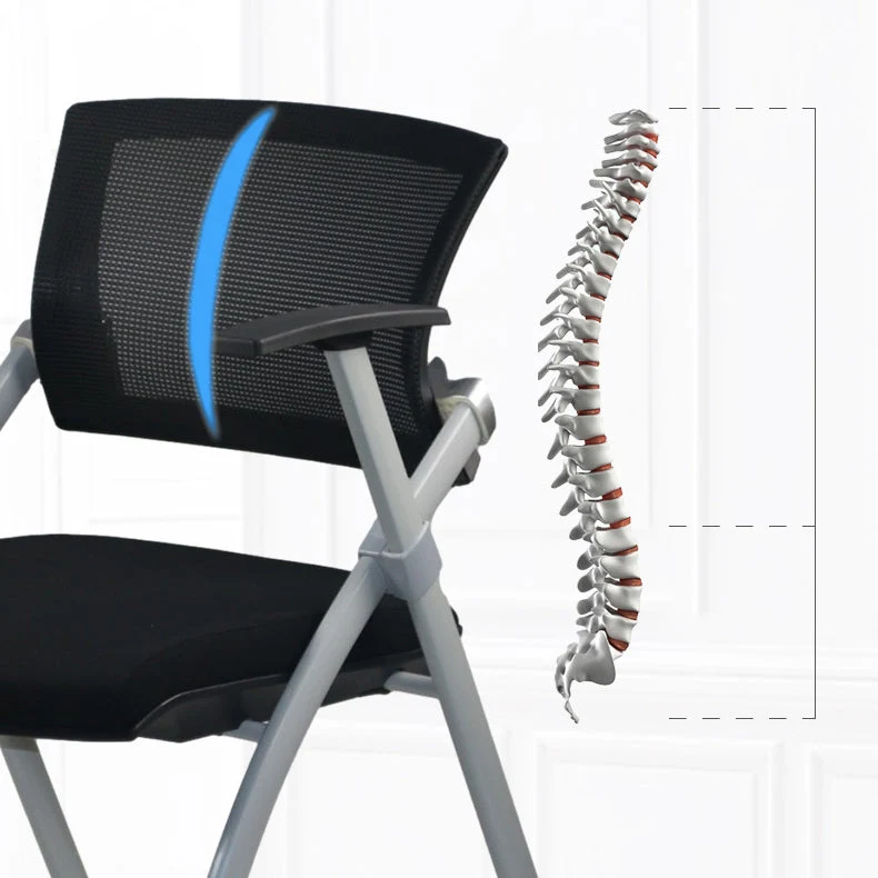 Chaise de bureau moderne à dossier bas, cadre gris avec chaise de conférence AirGrid respirante Clearhalo
