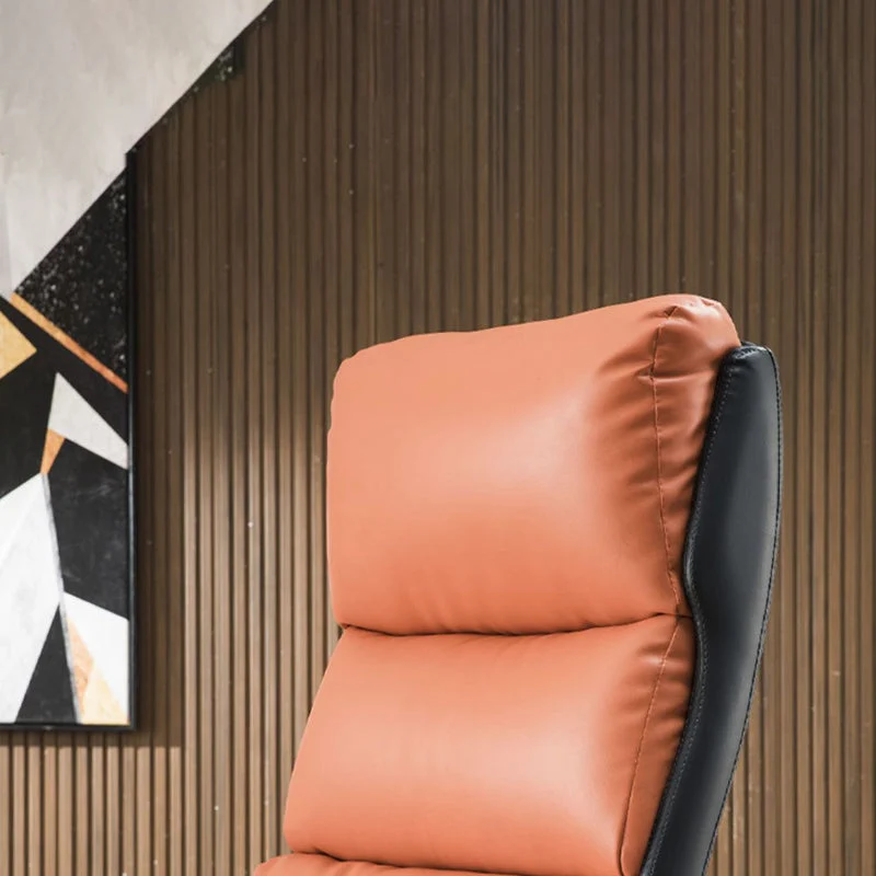 Chaise de bureau moderne à dossier haut en cuir, fauteuil de direction avec repose-pieds Clearhalo