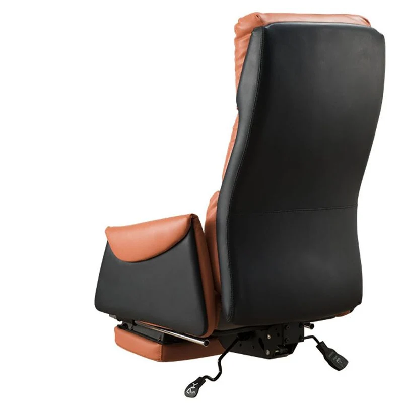Chaise de bureau moderne à dossier haut en cuir, fauteuil de direction avec repose-pieds Clearhalo