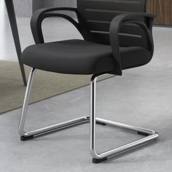 Chaise de bureau moderne à dossier moyen, bras fixes, chaise de travail ergonomique en maille Clearhalo