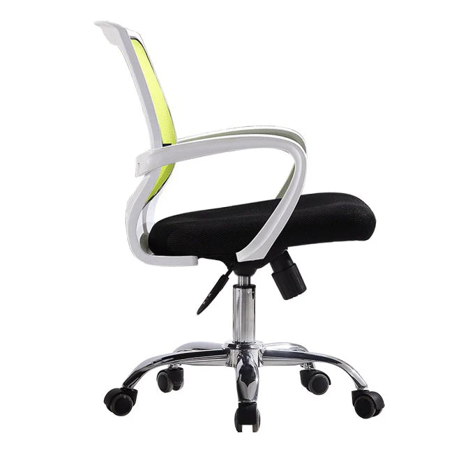 Chaise de bureau moderne à dossier moyen, en maille, à bras fixes, pour le bureau et la maison Clearhalo