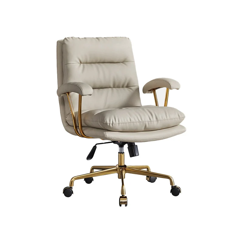 Chaise de bureau moderne à hauteur de siège réglable, accoudoirs rembourrés, avec roulettes Clearhalo