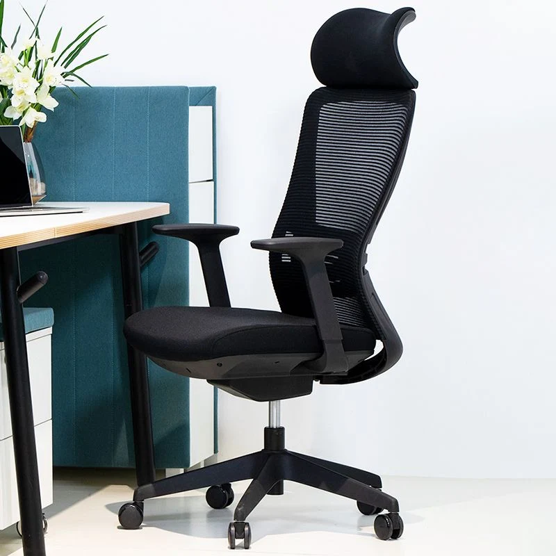 Chaise de bureau moderne, hauteur de siège réglable, bras fixes, chaise de bureau coulissante avec roulettes Clearhalo
