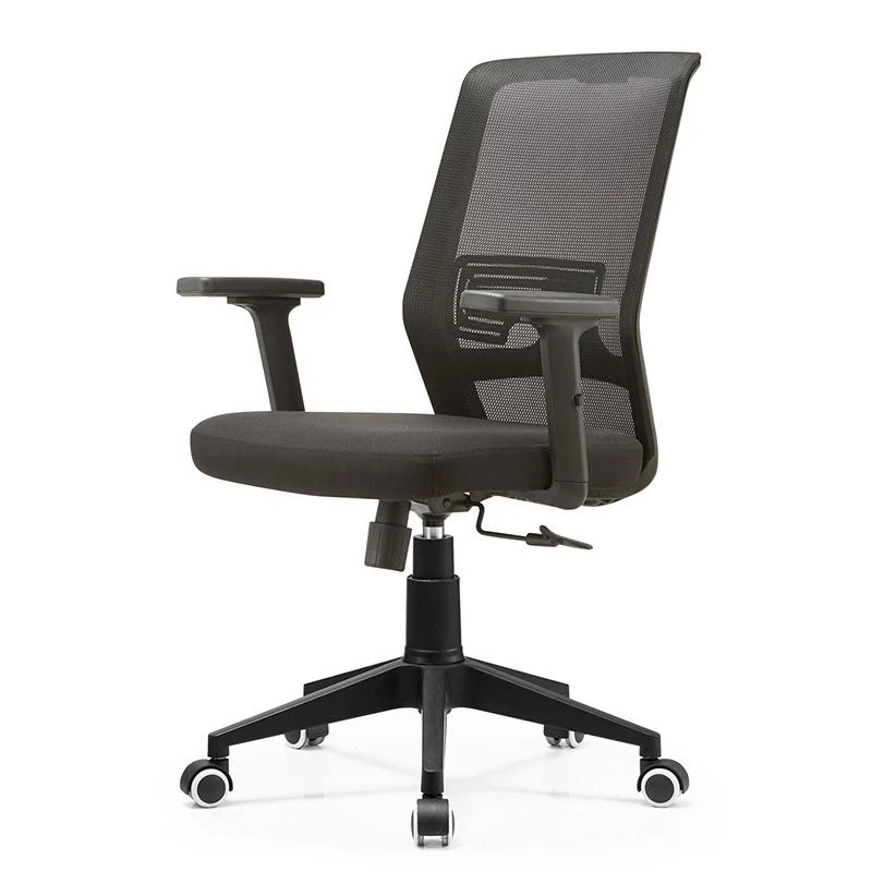 Chaise de bureau moderne, hauteur de siège réglable, chaise de bureau noire avec roulettes Clearhalo