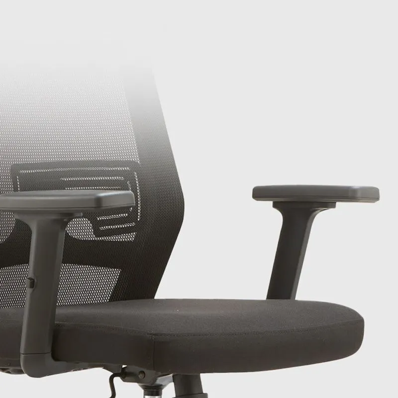 Chaise de bureau moderne, hauteur de siège réglable, chaise de bureau noire avec roulettes Clearhalo