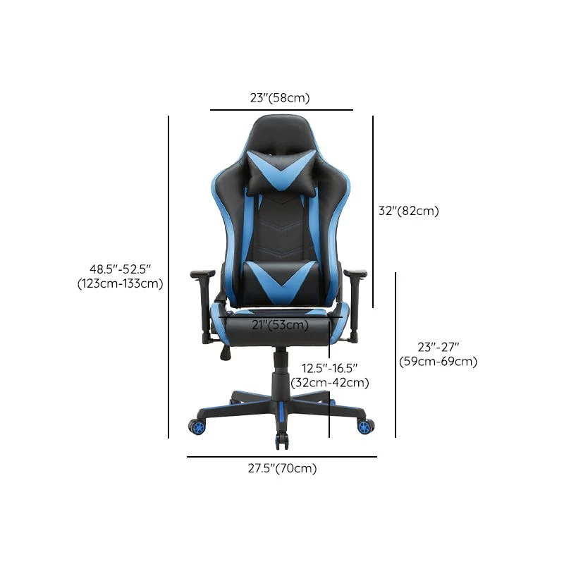 Chaise de bureau moderne, hauteur de siège réglable, oreiller inclus, chaise de bureau avec roulettes Clearhalo
