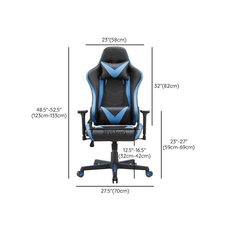 Chaise de bureau moderne, hauteur de siège réglable, oreiller inclus, chaise de bureau avec roulettes Clearhalo