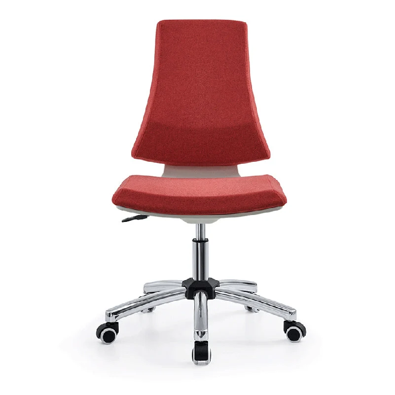 Chaise de bureau moderne, hauteur de siège réglable, sans accoudoirs, avec roulettes Clearhalo