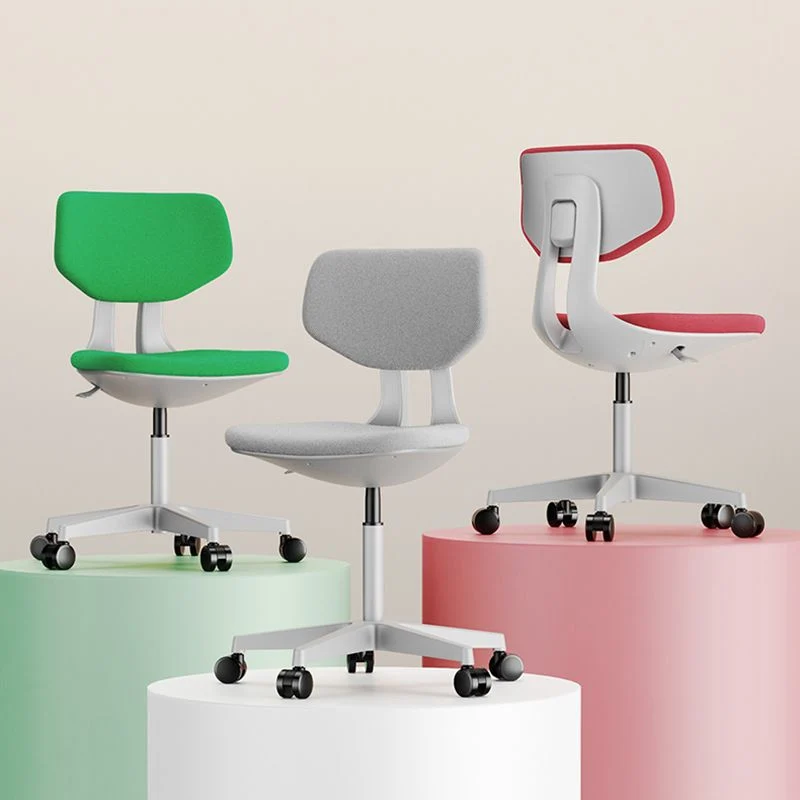 Chaise de bureau moderne, hauteur de siège réglable, sans accoudoirs, avec roulettes Clearhalo