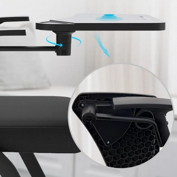 Chaise de bureau moderne en maille avec bras fixes, chaise de conférence avec cadre en métal Clearhalo