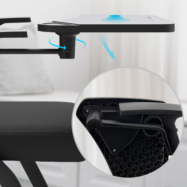 Chaise de bureau moderne en maille avec bras fixes, chaise de conférence avec cadre en métal Clearhalo