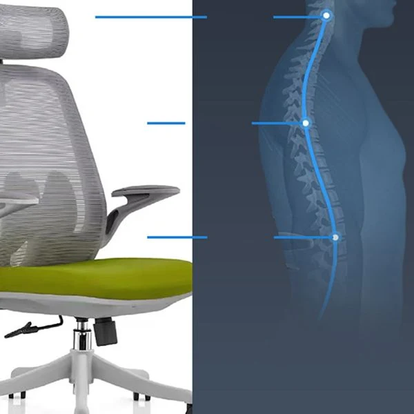 Chaise de bureau moderne en maille, chaise de bureau à dossier haut avec roulettes Clearhalo
