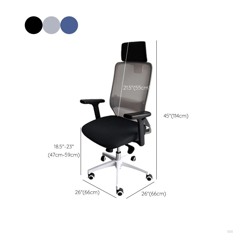 Chaise de bureau moderne en maille, chaise de conférence ergonomique à dossier moyen avec roulettes Clearhalo