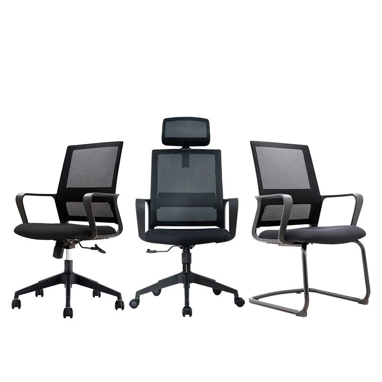 Chaise de bureau moderne en maille, chaise de conférence à dossier moyen/haut avec roulettes Clearhalo