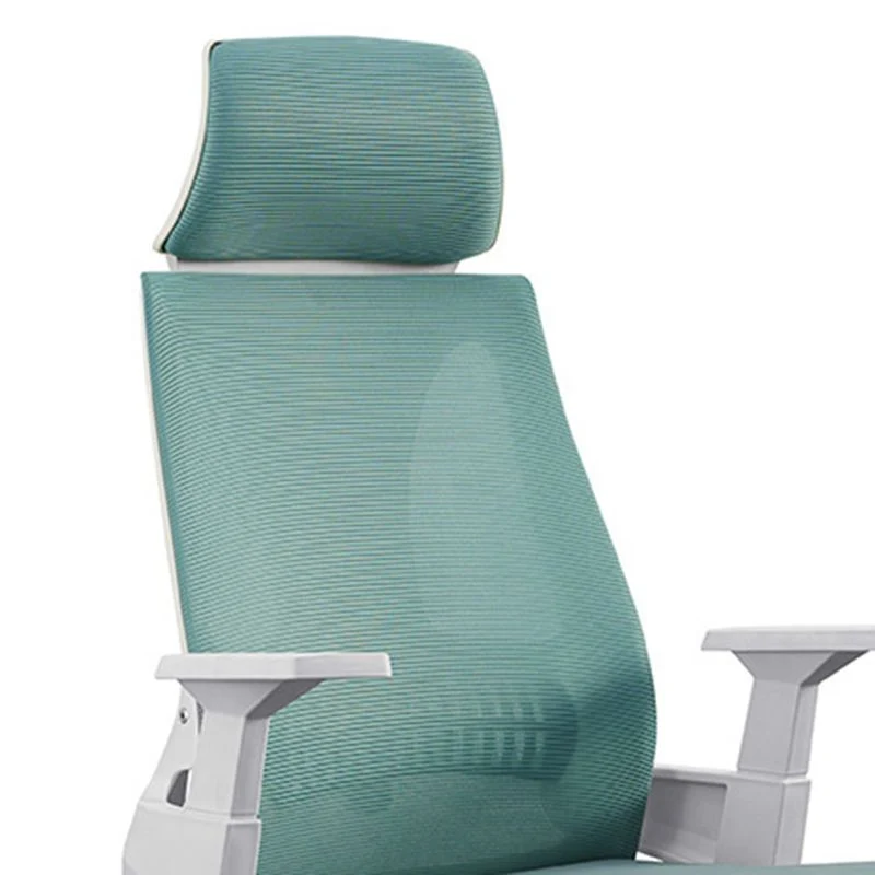 Chaise de bureau moderne en maille, chaise de conférence en noir/bleu, chaise à dossier haut avec roulettes Clearhalo