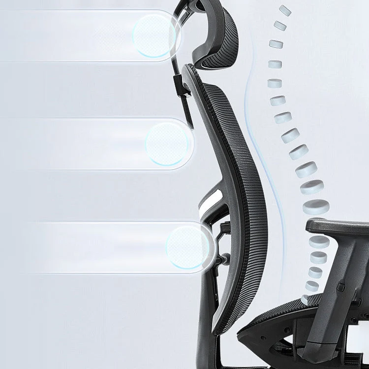 Chaise de bureau moderne en maille, chaise d'ordinateur à dossier haut, chaise de conférence avec roulettes Clearhalo