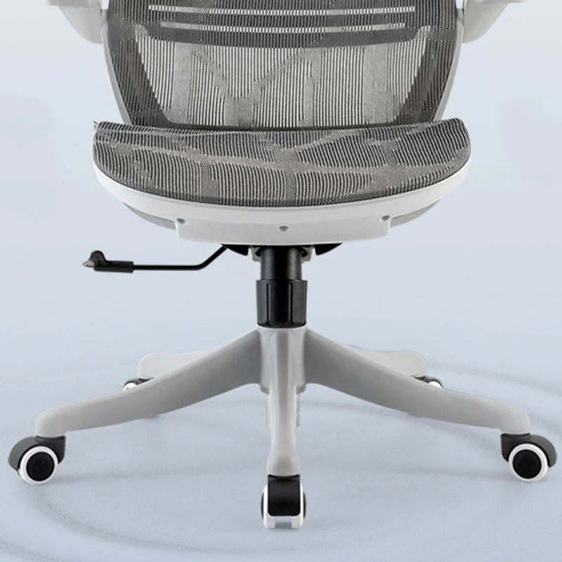 Chaise de bureau moderne en maille, chaise d'ordinateur grise à dossier moyen avec roulettes Clearhalo