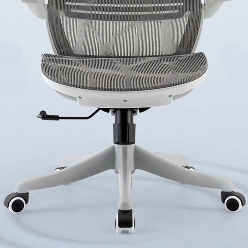 Chaise de bureau moderne en maille, chaise d'ordinateur grise à dossier moyen avec roulettes Clearhalo