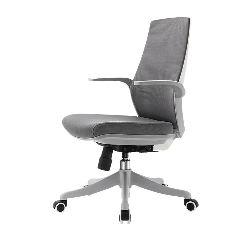 Chaise de bureau moderne en maille, chaise d'ordinateur grise à dossier moyen avec roulettes Clearhalo