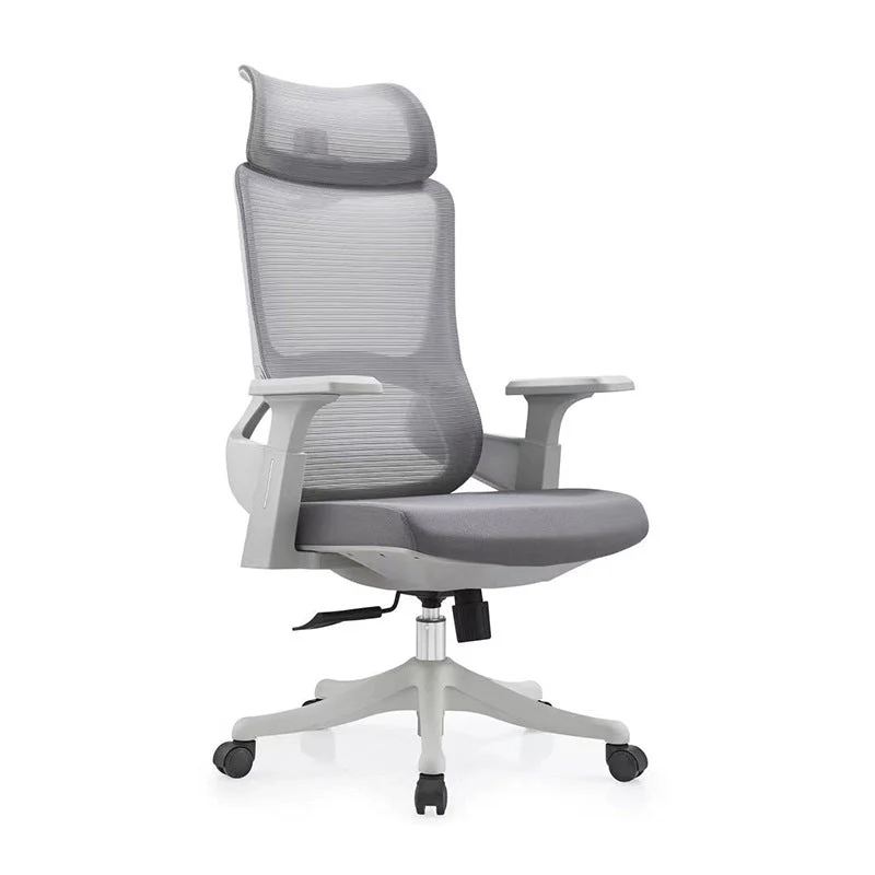 Chaise de bureau moderne en maille, chaise d'ordinateur à dossier haut en gris Clearhalo