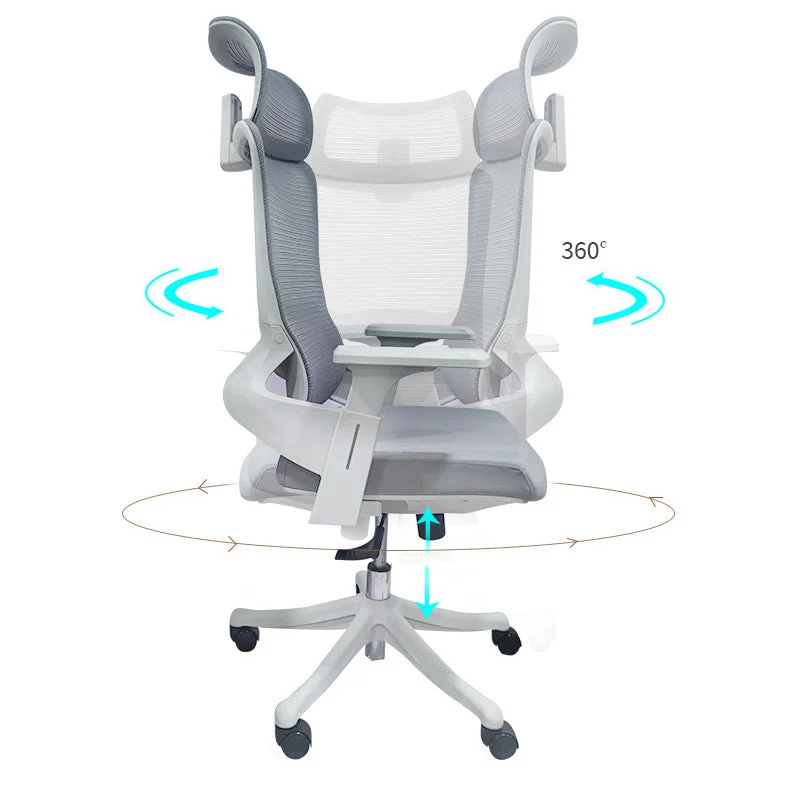 Chaise de bureau moderne en maille, chaise d'ordinateur à dossier haut en gris Clearhalo