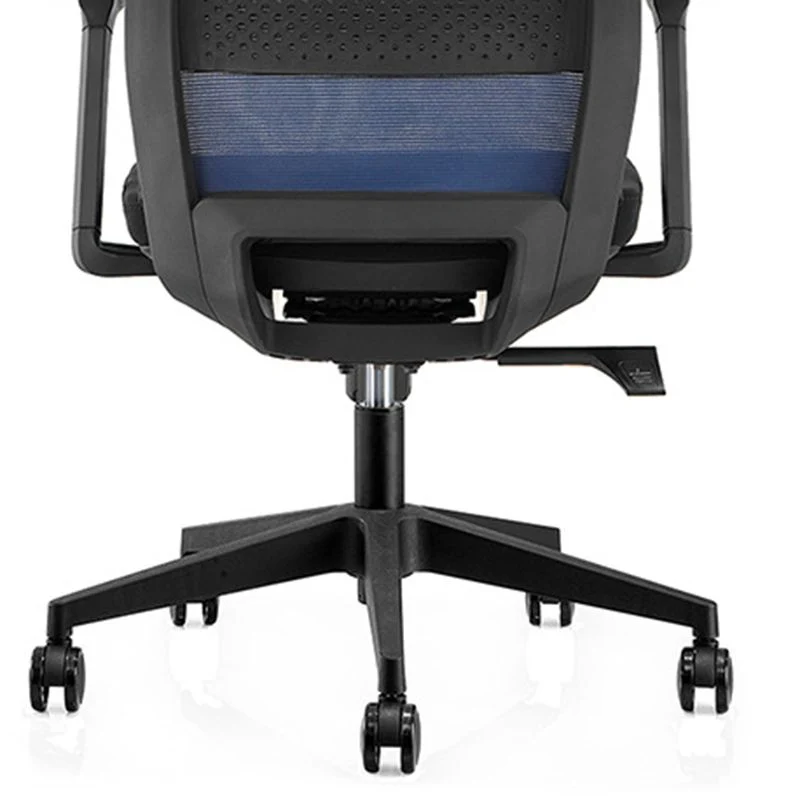 Chaise de bureau moderne en maille, chaise d'ordinateur en noir/bleu, à dossier moyen, avec roulettes Clearhalo