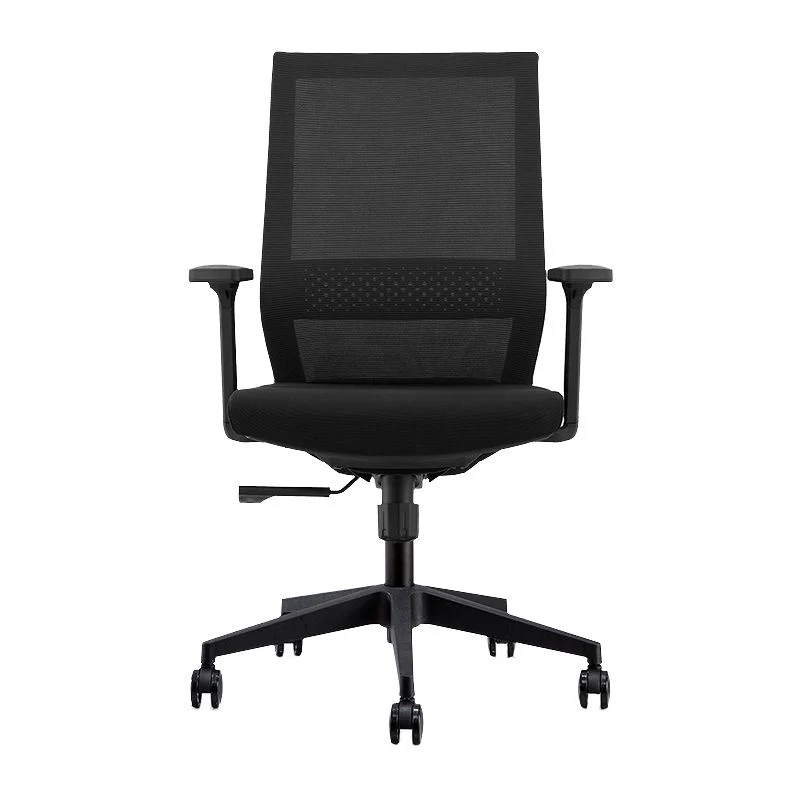 Chaise de bureau moderne en maille, chaise d'ordinateur en noir/bleu, à dossier moyen, avec roulettes Clearhalo