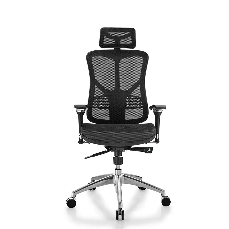 Chaise de bureau moderne en maille, chaise d'ordinateur à dossier haut en noir Clearhalo