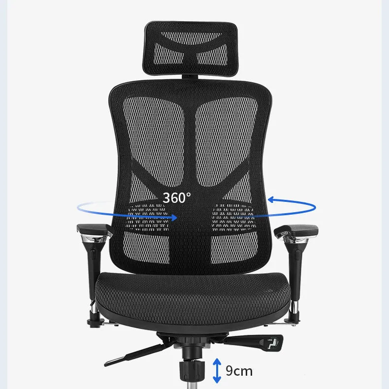 Chaise de bureau moderne en maille, chaise d'ordinateur à dossier haut en noir Clearhalo