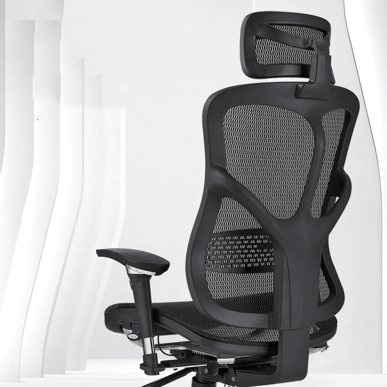 Chaise de bureau moderne en maille, chaise d'ordinateur à dossier haut en noir Clearhalo