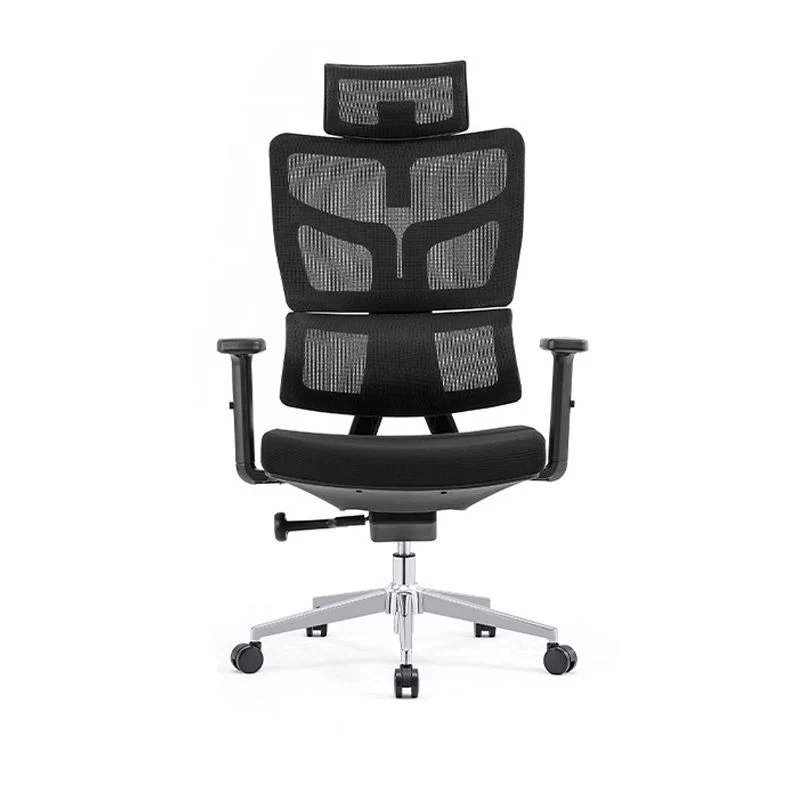 Chaise de bureau moderne en maille, chaise d'ordinateur à dossier haut, noir/gris Clearhalo