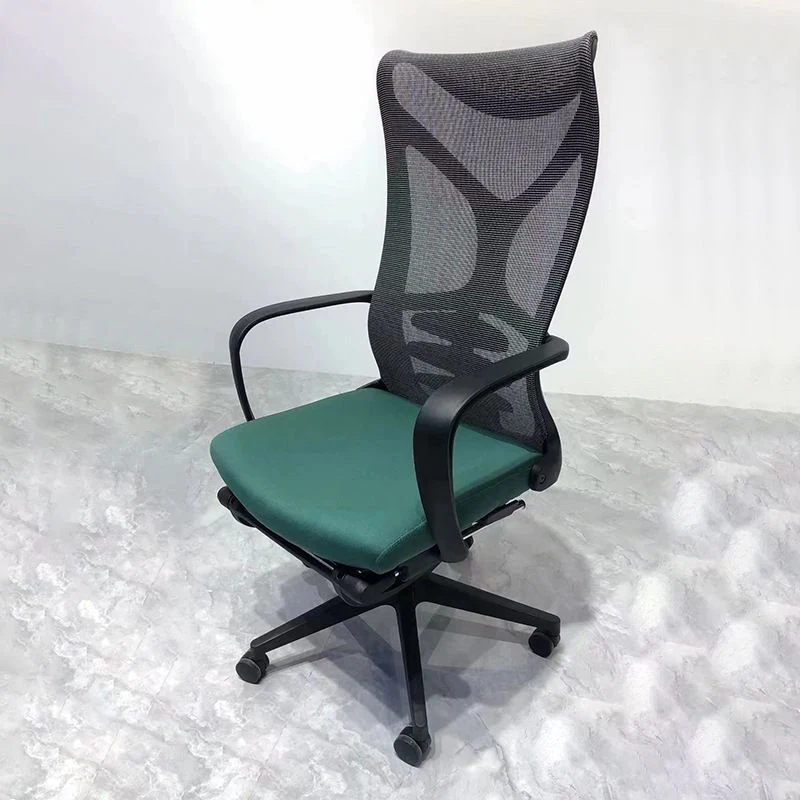 Chaise de bureau moderne en maille, chaise d'ordinateur à dossier haut, vert/orange/noir/gris Clearhalo