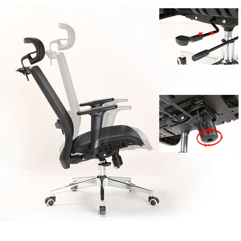 Chaise de bureau moderne en maille, chaise d'ordinateur, chaise de conférence en noir Clearhalo